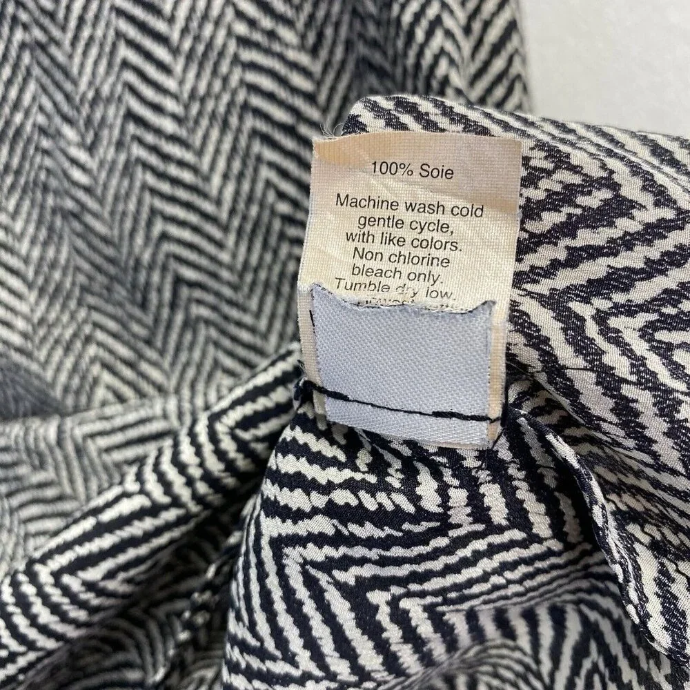 J. Crew Black and White Monochrome Pattern Sleeveless Blouse - Picture 12 of 16